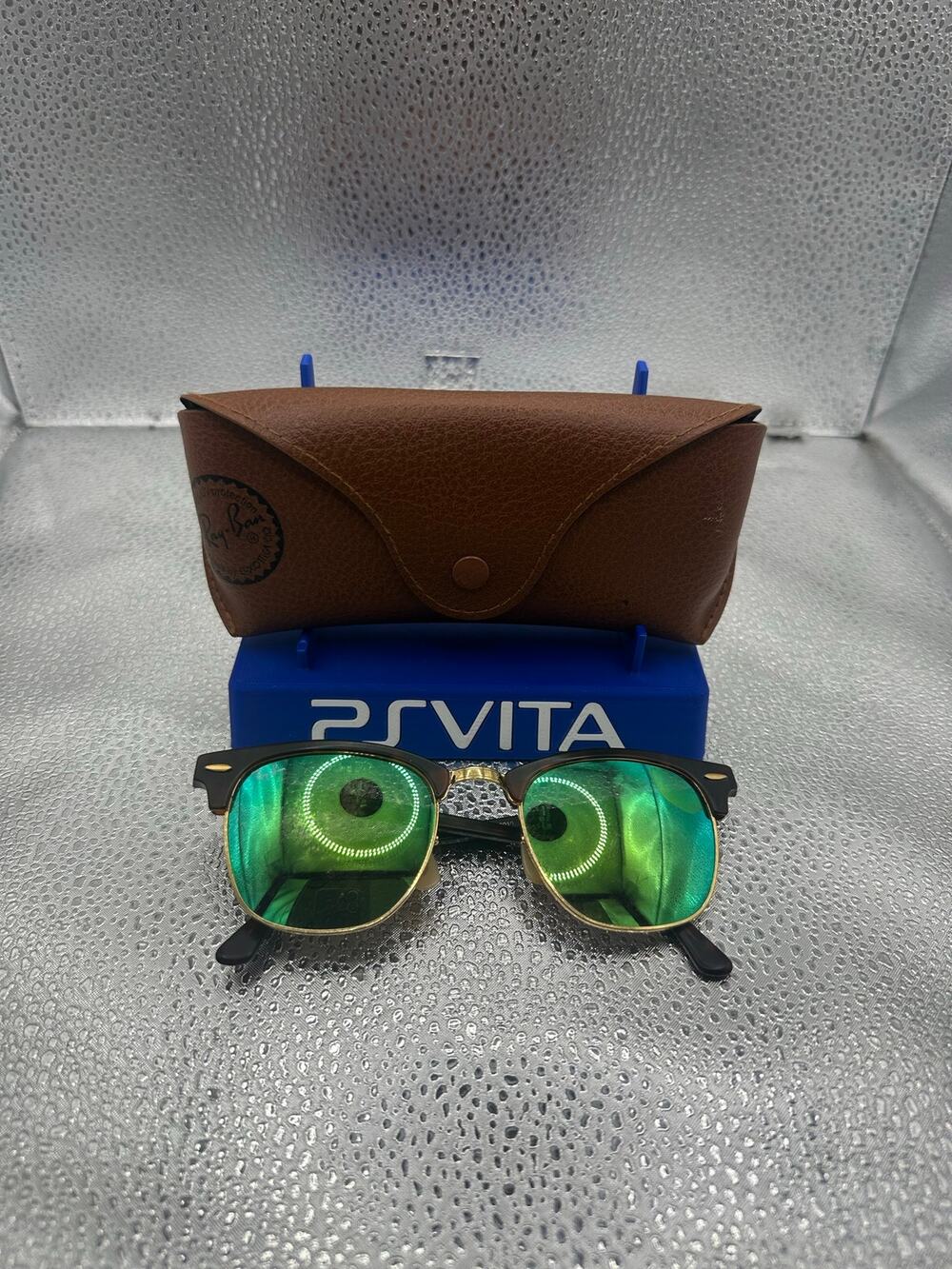 Ray-Ban Clubmaster RB3016 1145/19 Green Mirror Sunglasses 51-21 W/ Case
